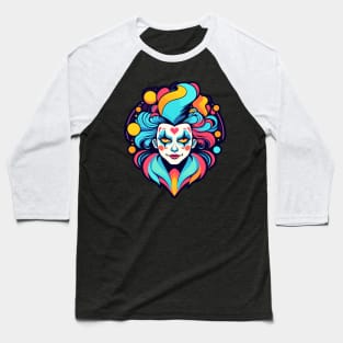 Clown Halloween Illustration Baseball T-Shirt